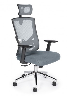 Кресло офисное Гарда SL черный пластик/серая сетка/серая сидушка