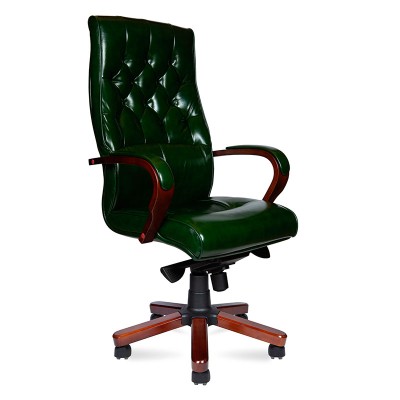 Кресло для руководителя Боттичелли зеленая кожа