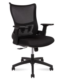 Кресло офисное Wave T LB черный пластик/черная сетка/черная ткань