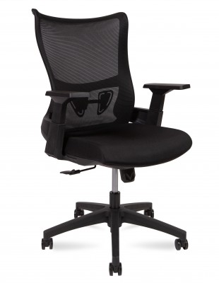 Кресло офисное Wave T LB/черный пластик/черная сетка/черная ткань