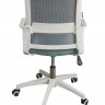 Кресло офисное Бит LB белый пластик/серая сетка/темно серая ткань