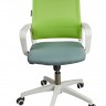 Кресло офисное Бит LB белый пластик/зеленая сетка/темно серая ткань