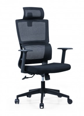 Кресло офисное/Baker/черный  пластик/черная сетка/черная ткань