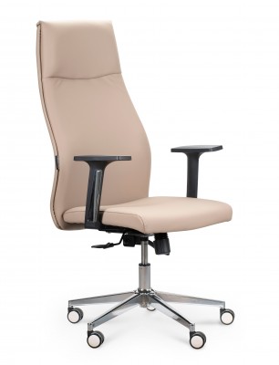 Кресло офисное Валенсия/мокка экокожа/хромированный металл