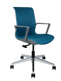 Кресло офисное Некст синяя ткань/темно серый пластик
