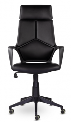 Кресло офисное IQ/черный пластик/черная экокожа