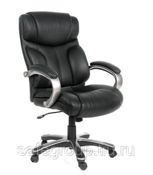 Кресло CHAIRMAN 435 (CH-435) (кожа) цвет черный