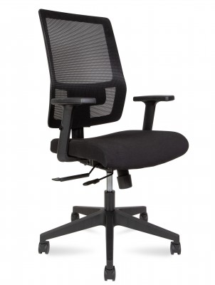 Кресло офисное Techo LB/черный сетка/черная ткань/черный пластик