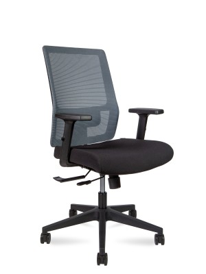 Кресло офисное Techo LB/серая сетка/черная ткань/черный пластик