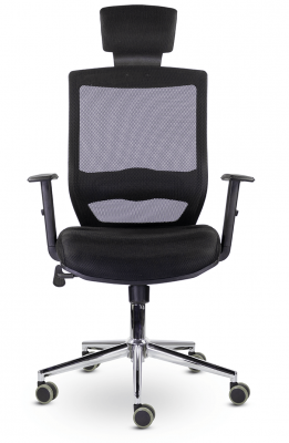 Кресло офисное/Гамма/(black plastic black) черный пластик/черная ткань