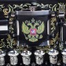 Набор подарочный "Люкс" черный принт герб РФ (6 персон) 