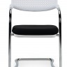 Кресло офисное Самба white CF/хром/белый пластик/черная ткань