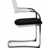 Кресло офисное Самба white CF/хром/белый пластик/черная ткань