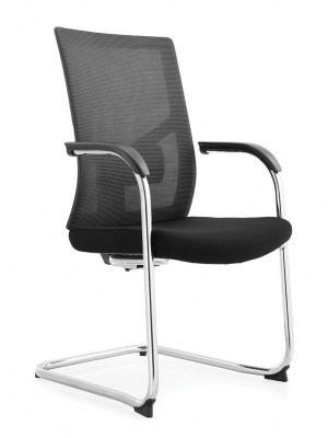Кресло офисное Сильвия black CF/хром/черная ткань