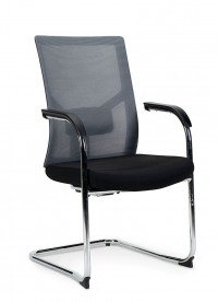 Кресло офисное Сильвия gray CF серая сетка/черна ткань