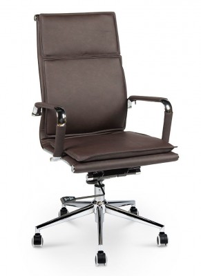 Кресло офисное/Харман/(brown) хром/коричневый экокожа