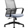 Кресло офисное Интер LB черный пластик/серая сетка/серая ткань