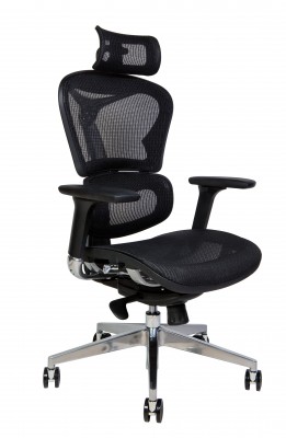 Кресло офисное Хироу black/черный пластик/черная ткань