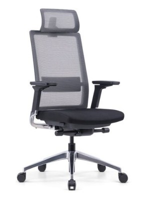 Кресло офисное Brugge/черная сетка/черный пластик/база алюминий