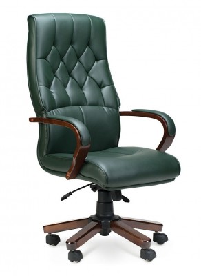 Кресло офисное/Ботичелли/дерево/зеленая экокожа