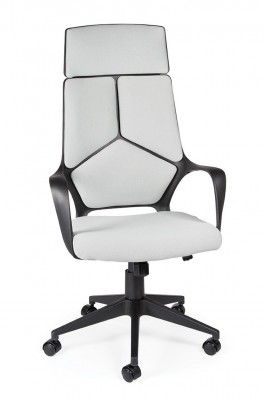 Кресло офисное IQ/черный пластик/серая ткань