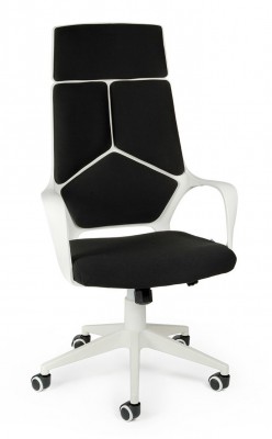 Кресло офисное IQ/белый пластик/черная ткань