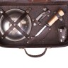 Набор дорожный в сумке-кейсе из искусственной кожи (4 персоны), темно-коричневый