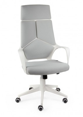 Кресло офисное IQ/белый пластик/серая ткань