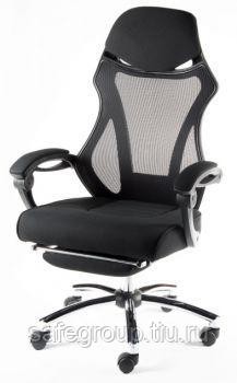 Кресло офисное 007/черный пластик/черная ткань/черная сетка