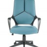Кресло офисное IQ черный пластик/голубая ткань