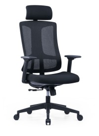 Кресло офисное Linz черный пластик/черная сетка/черная ткань