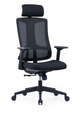 Кресло офисное Linz/черный пластик/черная сетка/черная ткань