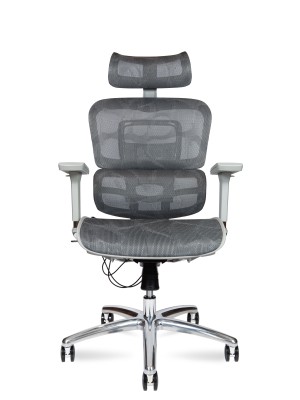 Кресло Kron aluminium grey серая сетка