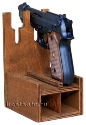 Деревянный ложемент на 2 пистолет и обоймы
