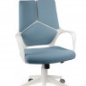 Кресло офисное IQ белый пластик/голубая ткань