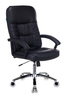 Кресло для руководителя Бюрократ T-9908AXSN-AB черный кожа крестовина хромированная