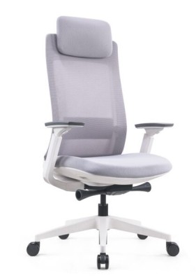 Кресло офисное Oslo/серая сетка/серый пластик/база белая