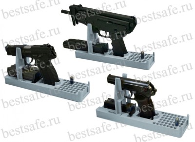 Универсальная подставка под пистолеты ПМ, ПЯ и пистолеты-пулеметы Кедр и аналоги, с возможностью хранения 2-х обойм и 42 патрона