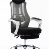 Кресло 007 NEW белый пластик/черная ткань/черная сетка