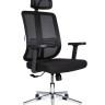 Кресло офисное Tema Сhrome 2D база хром/черный пластик/черная сетка/черная ткань