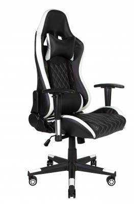 Кресло офисное Lotus EVO/черно - белая экокожа/пластиковая крестовина