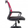 Кресло офисное Бит черный пластик/красная сетка/черная ткань