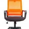 Кресло офисное Бит/черный пластик/оранжевая сетка/черная ткань
