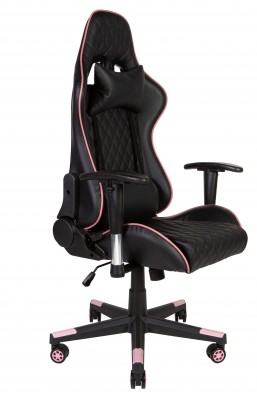 Кресло офисное Lotus GTO/черная экокожа фиолетовая окантовка/пластиковая крестовина