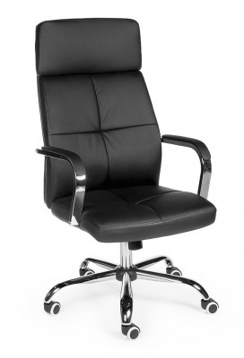Кресло офисное/Алекс/(black) черная экокожа
