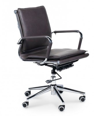 Кресло офисное/Харман LB/(brown) хром/коричневая экокожа