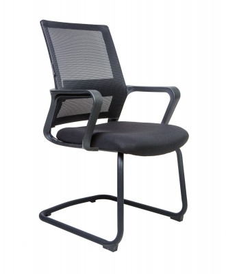 Кресло офисное Бит CF черный пластик/черная сетка/черная ткань