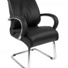 Кресло для посетителей CHAIRMAN 445, черный, кожа