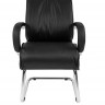 Кресло для посетителей CHAIRMAN 445, черный, кожа