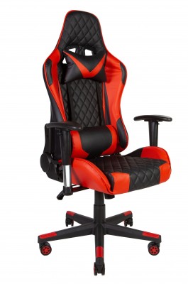 Кресло офисное Lotus ONE/черно - красная экокожа/пластиковая крестовина